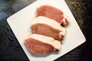 Smith Meadows pork tenderloin cut into thick chops